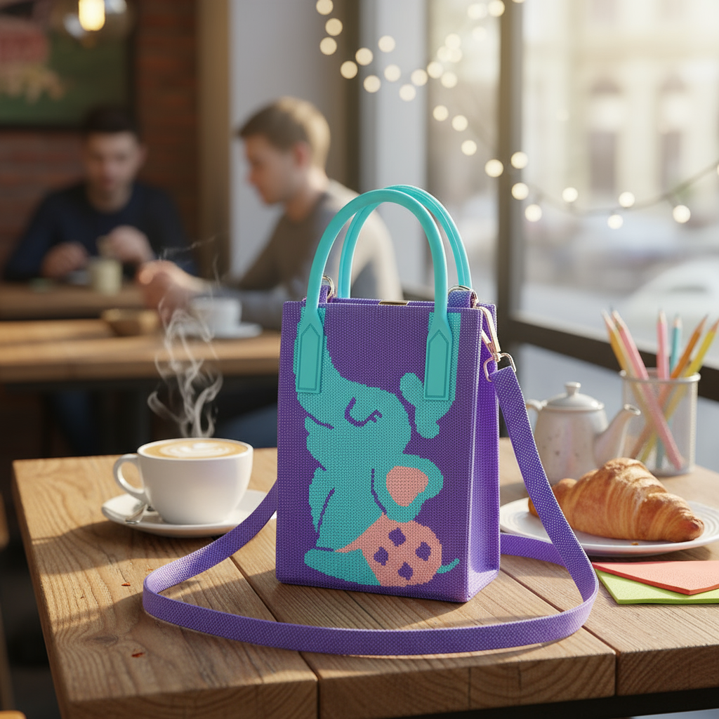 Cozy Elephant in lively café setting