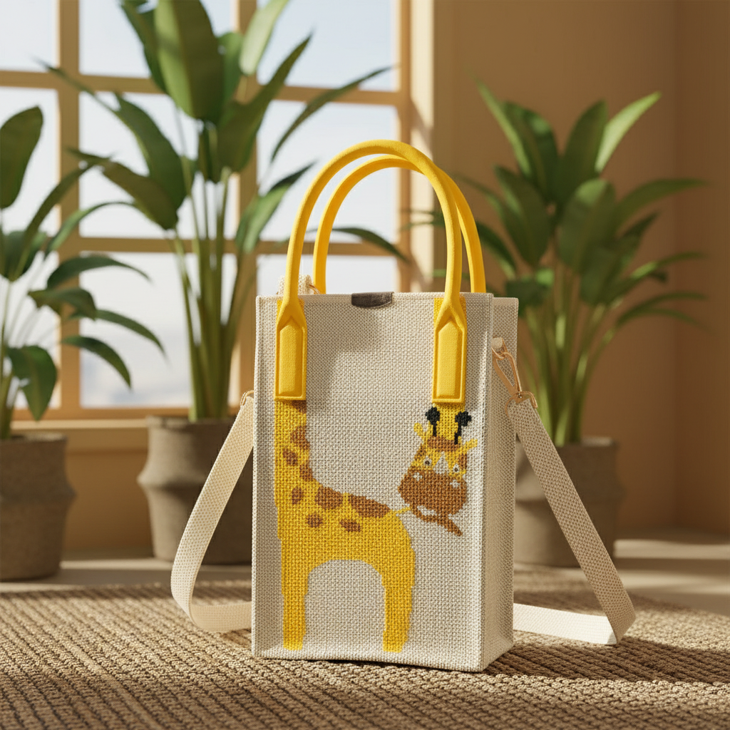 Lanky Giraffe in creative safari-inspired setting